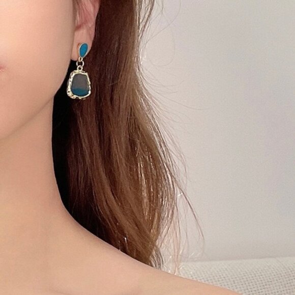 🔥2/$20 Blue Earrings S925 Silver Pin - Picture 3 of 5